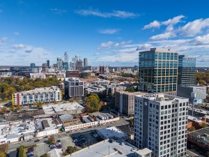 Uptown Charlotte NC from south end neighborhood