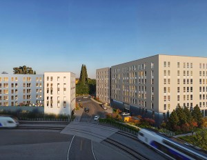 Rendering of the BRIDGE Housing affordable housing project in Bellevue, Wash