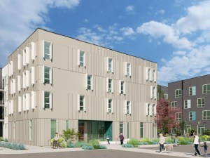 Rendering of Midway Village, an affordable multifamily redevelopment in Daly City, Calif.