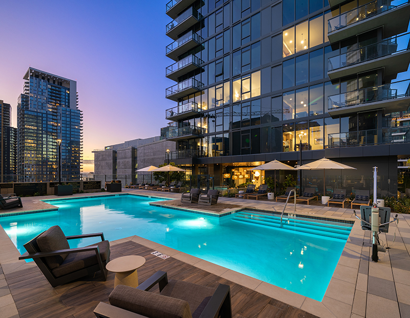 The pool at the Lindley in San Diego