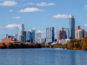 Austin skyline in the autumn