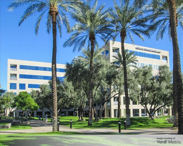 A photo of Canyon Corporate Center office campus, now being redeveloped into the Canyon Village multifamily community
