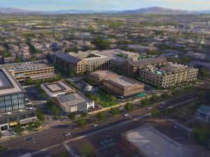 A rendering of the first phase of the Heritage District in Gilbert, Arizona