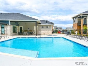 Exterior shot of the amenity package at The Bend at Highland Meadows, a multifamily property in Loveland, Colo.