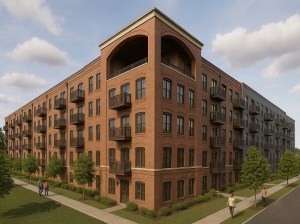 Rendering of The Mill, a multifamily project in Charlotte, N.C.