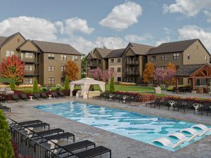 A rendering of Greenway Vista in Columbus Ohio, located within 10 miles of several major employers.