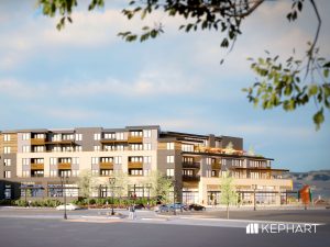 A rendering of Alta Flatirons, occupying the last multifamily parcel in a 156-acre mixed-use project.