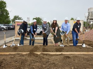 Shot depicting the groundbreaking ceremony of Marshall Pointe Apartments, an affordable housing project in Arvada, Colo.