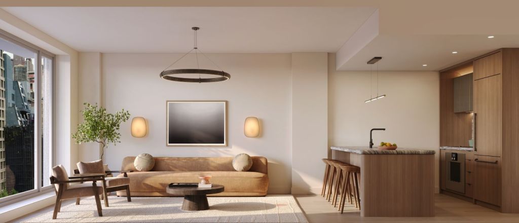 One-bedroom living room and kitchen at VITA.