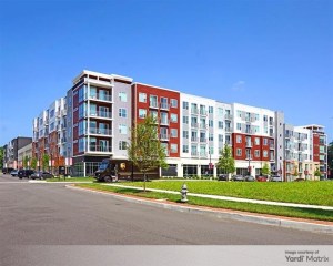 Exterior shot of Metropolis at Innsbrook, a 402-unit luxury multifamily community in Richmond, Va.