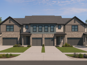A rendering of the townhomes at Olathe Commons, located in Olathe, Kansas