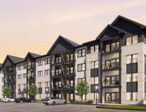 A rendering of Meadow Glen Village in Fairbur Ga., which will include 6,000 square feet of retail space.