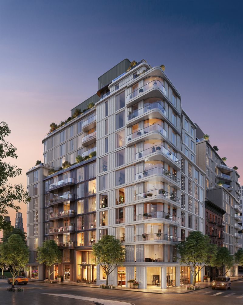 Corner view of VITA Passive House Condominium in Manhattan's Hell's Kitchen
