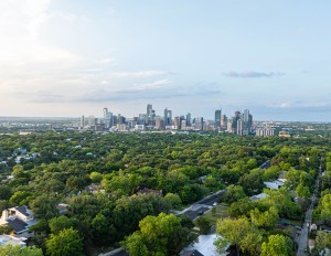 A photo of the Austin skyline.