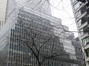Outside shot of 80 Pine St., an office property in Manhattan currently undergoing a partial residential conversion.