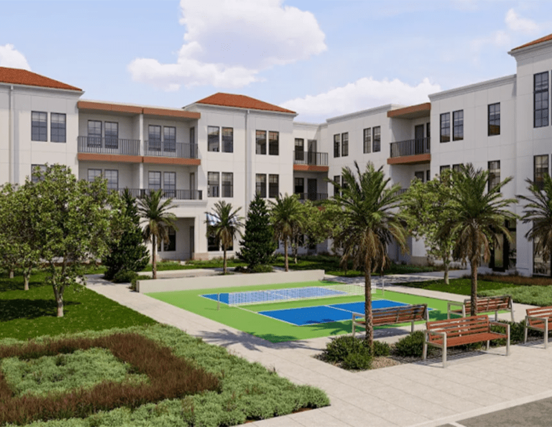 Rendering of The Karlyn, a 159-unit, active adult community. 