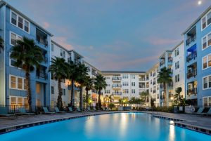 Exterior shot of M2 at Millenia, a multifamily community in Orlando, Fla.