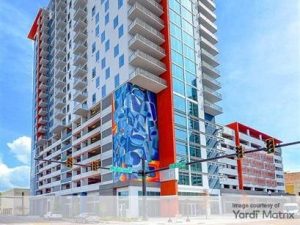 Exterior shot of Nine15, a 362-unit multifamily tower in Tampa, Fla.