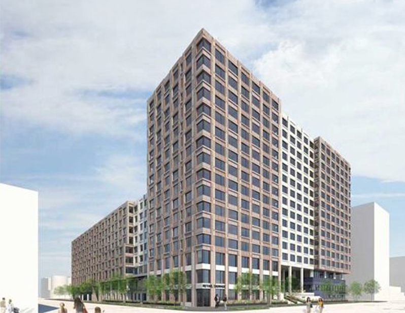 A rendering of Hoboken Urby, a 345-unit project taking shape in North Jersey