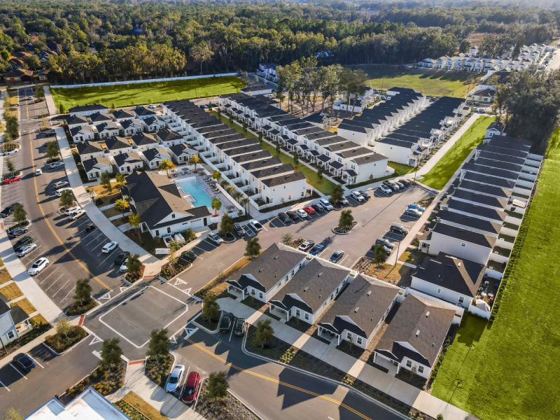 Aerial shot of The Collective at Archer, a BTR community in Gainesville, Fla., which marked Madison Communities first acquisition in the sector.