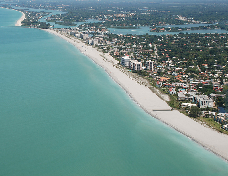 An aerial photo of Venice, Fla.