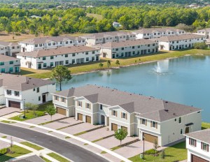 An overhead view of the Villas of Torino, a 126-unit community of single family townhomes in Port St. Lucie, Fla.