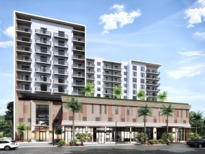 A rendering of Urbania Flagler 1st Ave., a 110-unit multifamily project taking shape in Fort Lauderdale, Fla.