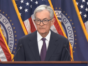 A screenshot of Federal Reserve Chair Jerome Powell speaking at the September 17th press conference following the FOMC meeting.