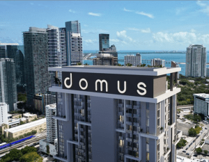 A rendering of Domus Brickell Center, a 579-unit luxury project located in Miami