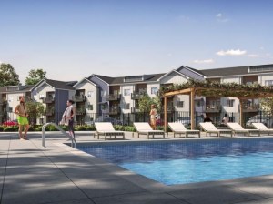 Exterior shot of Zoe Apartments, a 214-unit property in Waco, Texas.