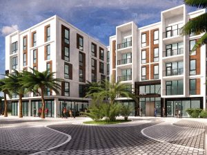 A rendering of Hub Tampa Fowler, a component of a 100-acre mixed-use development located in Tampa, Florida