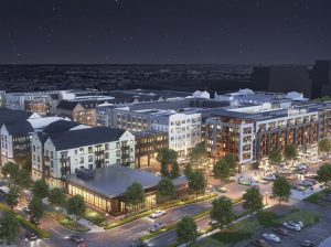 A rendering of The Mix in Frisco, Texas, whose first phase will include 635 multifamily units.