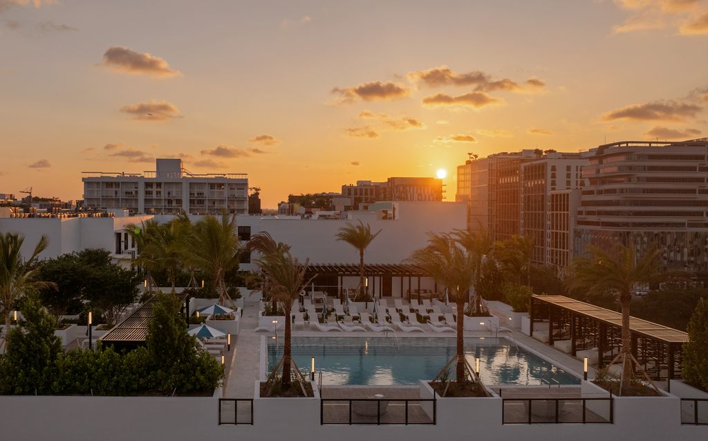 Rooftop lounge with pool at Amara Wynwood