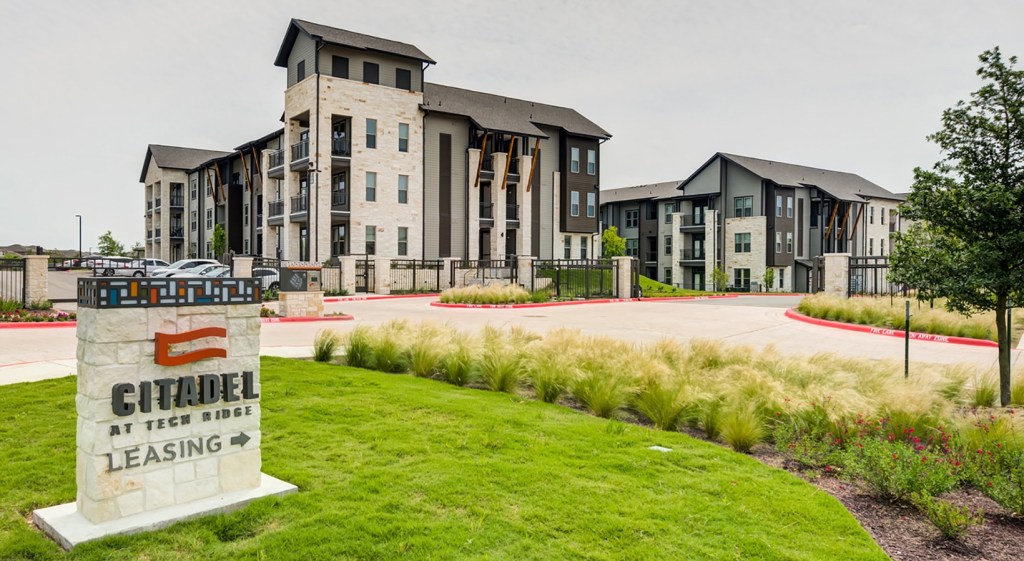 Exterior shot of Citadel at Tech Ridge, a 308-unit community in Austin, Texas.