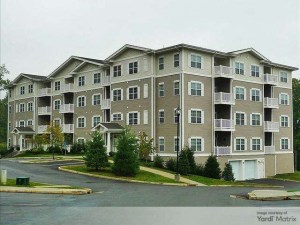 Outside shot depicting one of Crown Point Apartments' buildings in Danbury, Conn.