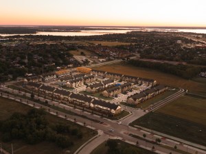 Aerial shot depicting Tricon Garland, a build-to-rent property in Garland, Texas.