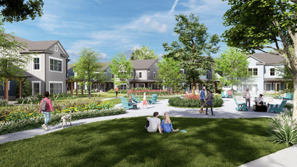 A rendering of Harmony at Clear Creek, a 188-unit build-to-rent community in Shawnee, Kansas