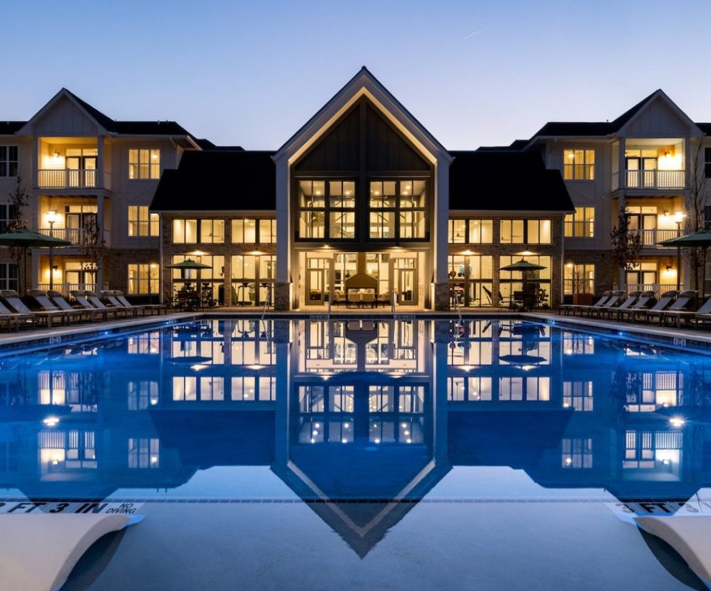 Pool-side shot of Highlands at Sweetwater Creek, a 290-unit community in Duluth, Ga.