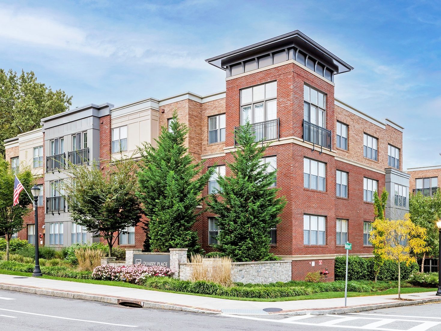Exterior shot of Quarry Place at Tuckahoe, a 108-unit luxury community in Tuckahoe, N.Y.