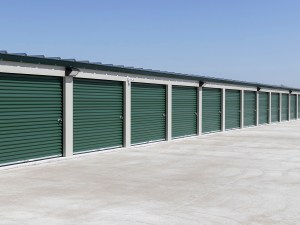 Exterior shot of self storage containers.