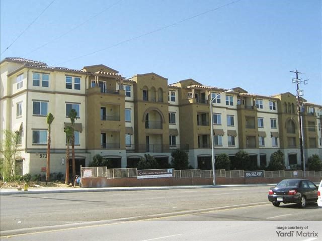 Exterior shot of Sofi at Topanga Canyon, a 119-unit community in metro Los Angeles.