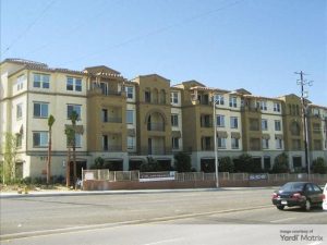 Exterior shot of Sofi at Topanga Canyon, a 119-unit community in metro Los Angeles.