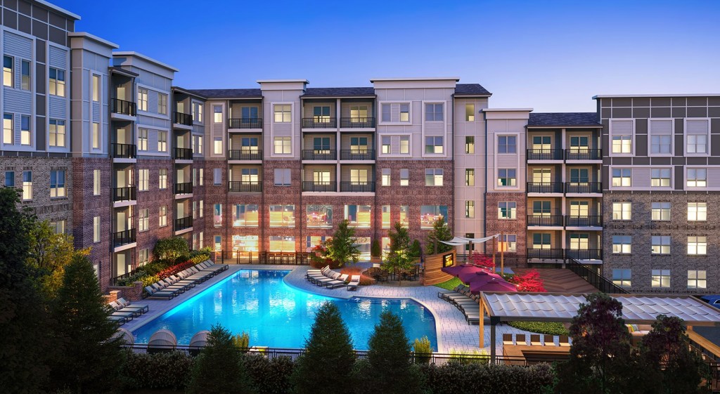 Exterior shot of Symphony at Suwanee Creek, a 200-unit community in Suwanee, Ga.