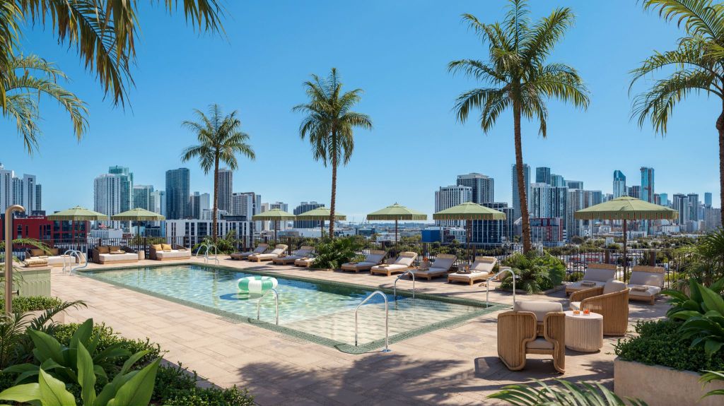 Rendering of the rooftop hotel at The Could One project in Miami
