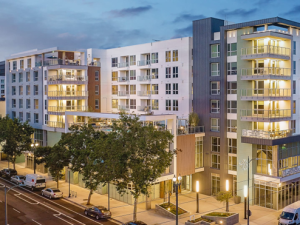 A photo of Emerald Apartments, now owned by The Housing Authority of the City of Los Angeles.