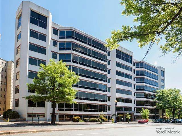 Exterior shot of 2121 Virginia Ave. NW, a 135,000-square-foot office building in Washington, D.C.