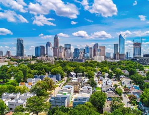 A photo of the Charlotte skyline