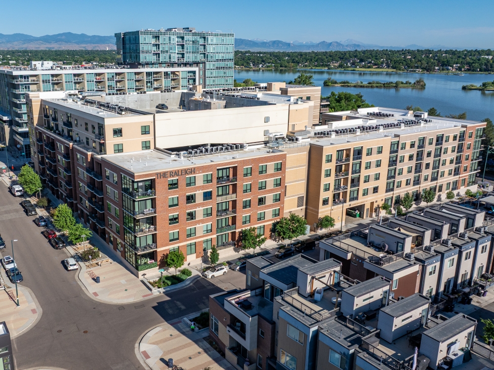 Exterior shot of Raleigh at Sloan’s Lake, a community in Denver.