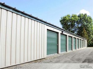 Exterior shot of storage units at Western Mass Storage Solutions, a 50,000-square-foot storage facility in Hatfield, Mass.