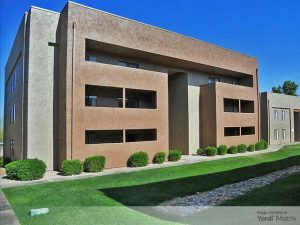 Exterior photo of The Avi, a 18-building multifamily community in Tempe, Ariz.